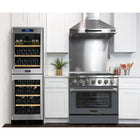 Kucht - 36 po Série KDF Cuisinière Pro Style au gaz propane - Acier inoxydable/Bleu clair-Les brûleurs scellés facilitent le nettoyage en empêchant les déversements de pénétrer dans la surface de cuisson