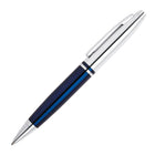 A.T. Cross - Stylo à bille Calais, chrome et bleu-La pointe moyenne produit des lignes nettes et foncées de 0,31 mm pour une excellente visibilité.  