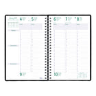 Blueline - 2027 agenda hebdomadaire/mensuel Timanager 13 mois Blueline – 9 1/16 po x 5 7/8 po – noir-Reliure spirale double avec jaquette de vinyle souple Castillan noir