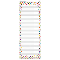 Teacher Created Resources - Tableau de poche pour programme quotidien Confetti à 14 pochettes, 13 po x 34 po-Graphiques de poche légers et durables