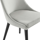 Modway - Viscount Performance Velvet Chaise à manger - Gris clair-9