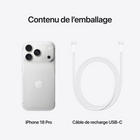 Apple - iPhone 18 Pro - 256 Go - Argent - Débloqué-Fonctionnalités par satellite - Envoyez et recevez des textos dans l’app Messages, même quand vous êtes hors réseau. Et avec Détection d’accident, iPhone peut appeler les secours pour vous
