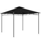 Outsunny - Pavillon 10 pi l x 10 pi L - pavillon de jardin So pi L avec toit à deux niveaux - noir-Tissu polyester 180g/m² avec revêtement PA protège contre la pluie et les rayons nocifs du soleil