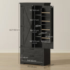 HOMCOM - Armoire de cuisine 64 po avec portes et tiroirs - noir-Une étagère réglable à trois niveaux s’adapte à différentes tailles d’objets 