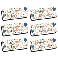 Ashley Productions - Effaceur magnétique pour tableau blanc, Tout le monde est le bienvenu, lot de 6-Gomme à tableau blanc attrayante pour la décoration de la salle de classe