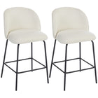 HOMCOM tabourets de bar modernes 27 po hauteur comptoir avec dossier - blanc crème - paquet de 2-Ensemble de deux tabourets de bar modernes apportant un aspect élégant et uniforme à votre espace 
