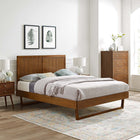 Modway - Alana Bois Lit à plateforme queen avec cadre angulaire, Noyer-Rubberwood Legs