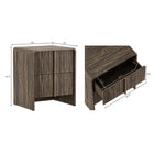 Manhattan Comfort - Table de nuit contemporaine Novara 22" à 2 tiroirs - Noyer Jacobean-Façades de tiroirs texturées : Les rainures verticales apportent un intérêt visuel et une allure raffinée et moderne