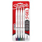 Sharpie - Stylos S-Gel, stylos gel à barillet tendance, corps blanc perle, pointe moyenne (0,7 mm), assortiment de couleurs riches et profondes, 4 unités-Stylos gel toujours fluides qui ne bavent ou ne tachent pas