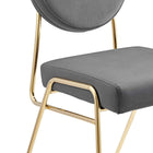 Modway - Craft Performance Velvet Fauteuil d’appoint de salle à manger - Gris or-10