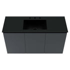 Modway - Bryn Fixation murale de 48" Vanette de salle de bain - Gris Noir-Portes à fermeture douce