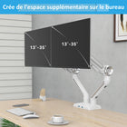 ShoppingAll - Support de moniteur double robuste pour écrans de 13 à 35 po - Blanc-Deux ports USB 3.0 pour un chargement pratique