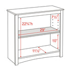 Prepac - Bibliothèque 2 étagères - Blanc-Dimensions intérieures : 29 po L x 22 po H x 11,5 po P