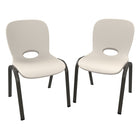 Lifetime - Ensemble de chaises empilables pour enfants - Blanc - Pack de 2-Cadre en acier avec finition toutes saisons