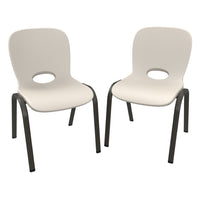 Lifetime - Ensemble de chaises empilables pour enfants - Blanc - Pack de 2-Cadre en acier avec finition toutes saisons