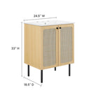 Modway - Chaucer 24" Vanette de salle de bain - Oak White-Tablette réglable