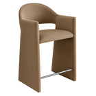 Modway - Talia 37 pouces Cuir végane Tabouret de comptoir - Taupe-Velours de performance résistant aux taches