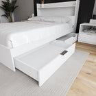 Nexera - Lit de rangement à deux tiroirs Hunter, Blanc-Warranty Included: Rest easy with a one-year warranty included, providing added assurance for a stylish and functional upgrade to your bedroom