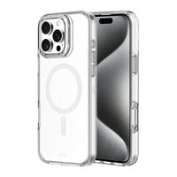 AXS - Crystal Shield Étui D3O fabriqué avec du plastique recyclé MagSafe compatible pour Apple iPhone 16 Pro Max - Clear-Design minimaliste offrant une protection contre les chutes de 6 pieds
