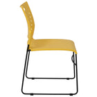 Flash Furniture - Chaise empilable jaune de la série HERCULES à base traîneau d'une capacité de 881 lb avec dossier ventilé-Entretoise transversale avant