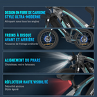 Gyrocopters - Vélo électrique pour adultes Zapphire - Vitesse 32 km/h - Autonomie (assistance électrique) 91 km - Noir-Conception légère en fibre de carbone et tout-terrain