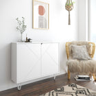 Nexera - Console de rangement 2 portes Slim, Blanc-6