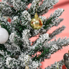 HOMCOM - Sapin de Noël artificiel floqué de neige de 5pi branches réalistes-Couleur : vert 
