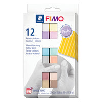 Staedtler couleurs pastel assorties FIMO, paquet de 12-Pâte à modeler douce à cuire au four pour la création de modèles généraux