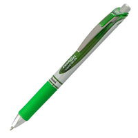 Pentel - Stylo gel EnerGel remplissable avec prise - Rétractable - 0,7 mm - Encre vert lime-Stylo gel à séchage rapide