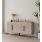 Manhattan Comfort - Jodie 64,6 po Buffet Moderne d’Inspiration Mid-Century - Chêne Blanchi-Recommandé pour un téléviseur jusqu'à 60 pouces