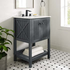 Modway - Steam 24" Vanette de salle de bain - Gris blanc-Plateau en céramique intégré