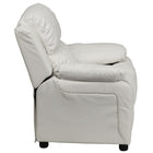 Flash Furniture – Fauteuil inclinable moderne de luxe pour enfants, vinyle, très rembourré, rangement dans les accoudoirs, blanc-Mousse ignifuge CA117
