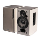 Edifier - R1380T Étagères élégantes pour étagères avec entrée double RCA - Blanc-Contrôles des basses, des aigus et du volume sur le panneau latéral