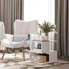 HOMCOM - Table d’appoint avec rangement - blanc-Design léger et compact, facile à déplacer 