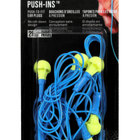 3M - Bouchons d’oreilles à cordon Push-Ins - 5/paquet-Indice de réduction du bruit (nrr) de 28 db : offre une protection auditive dans les environnements bruyants