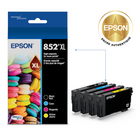 Epson - Cartouche d'encre DURABrite Ultra T852 - grande capacité - Noir/Couleur - Paquet de 4-Rendements élevés pour offrir une impression à haut volume abordable