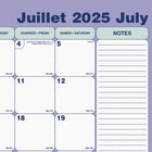 Blueline - 2025-2026 sous-main académique mensuel - 21-1/4 po x 16 po - Bilingue-Espace vaste pour les notes sur le côté