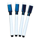 Ashley Productions - Marqueurs effaçables à sec Smart Poly avec gomme - Pointe fine - Noir - Paquet de 4 - Paquet de 6-Parfait pour les voyages et le travail en classe.