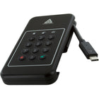 Apricorn - Aegis 2 To NVX Ultra High Speed NVMe 10Gbps USB Type C Hardware Crypted - noir-Le lecteur se déverrouille en entrant un NIP sur le clavier et non sur le clavier de l’ordinateur hôte. Jusqu’à ce que l’appareil soit déverrouillé via son clavier, il reste invisible pour l’hôte. 