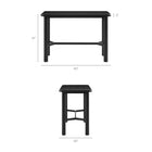 Modway - Alvia Rectangulaire 60" Bois Bar Table - Noir-Plateau de table en grain de bois avec coins arrondis