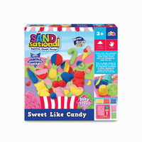 Addo - Sandsational Sand - Sucré comme un bonbon-Comprend : 500 g de sable brillant, 2 outils, 1 plateau de jeu et 14 moules