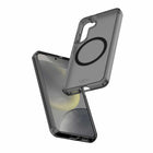 Avana - Coque Mist Compatible MagSafe Galaxy S25 - Cendre-Aimants extra puissants entre deux plaques pour une surface plane et une protection optimale de l'écran et de l'appareil photo.