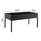 Manhattan Comfort - Ensemble de conversation moderne Noli pour patio, 4 personnes, avec table basse - noir et crème - ensemble de 4-Coussins amovibles avec fermeture éclair fabriqués en tissu imperméable de haute qualité tissu lavable