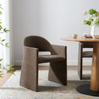 Modway - Talia Tissu rembourré Fauteuil à manger - Mocha-Larges accoudoirs angulaires