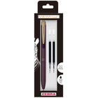 Zebra - Stylos à encre gel rétractables Sarasa Grand avec 2 recharges - pointe de 0,5 mm - Corps violet bordeaux - Encre noire-Encre à séchage rapide – Sans bavures. Sans bavures