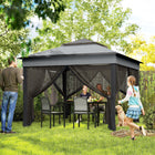 Outsunny - Abri soleil pliant 10.7 pi l x 10.7 pi L avec couverture de toit UV30+ - Gris foncé-Cette tente de réception offre de l’ombre à 6-9 personnes confortablement, avec un espace spacieux pour se détendre