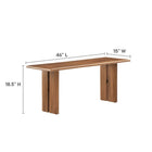 Modway - Amistad Bois de 60" Table à manger et ensemble de banc - Noyer-Coussinets de pied ajustables non marqués