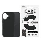 PanzerGlass - CARE Case Fashion MagSafe iPhone 16 - Noir-Protection renforcée de l'appareil photo.