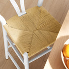 Modway - Amish Tabouret de bar - Blanc-Accoudoir incurvé en demi-lune