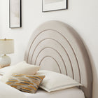 Modway - Solana Arqué Performance Velvet Lit de plateforme complet, Amande-Rembourrage en mousse dense